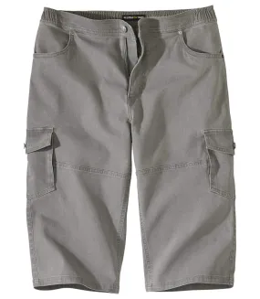 3/4-Cargo-Jeans Grau
