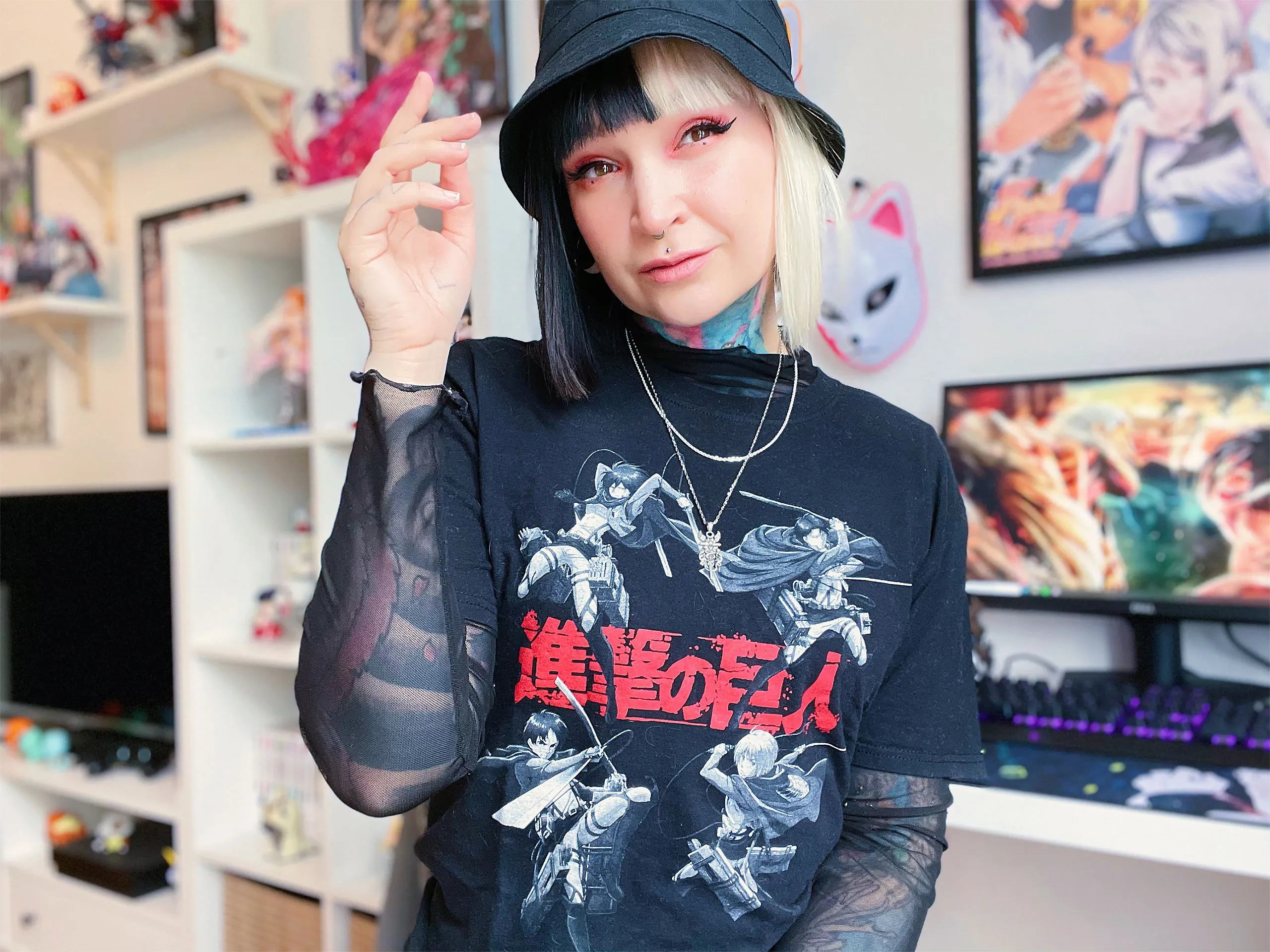 Attack on Titan - Characters T-Shirt schwarz-| Elbenwald