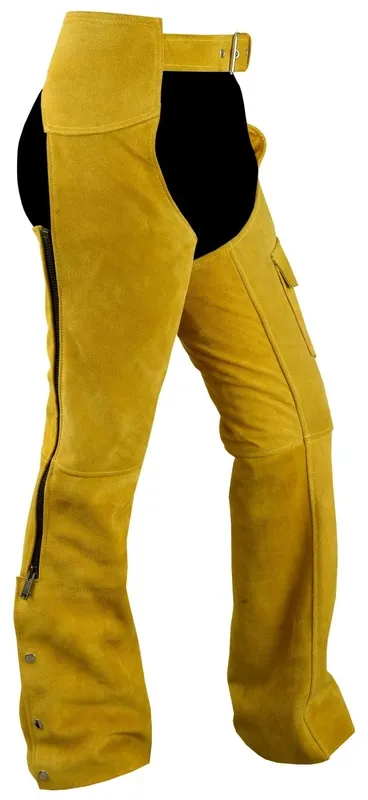 Chaps Hose Reiter Cowboy Western Lederchaps Lederhose Ocker