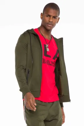 CL346 Herren Sweatjacke mit CB-Markenbandstreifen