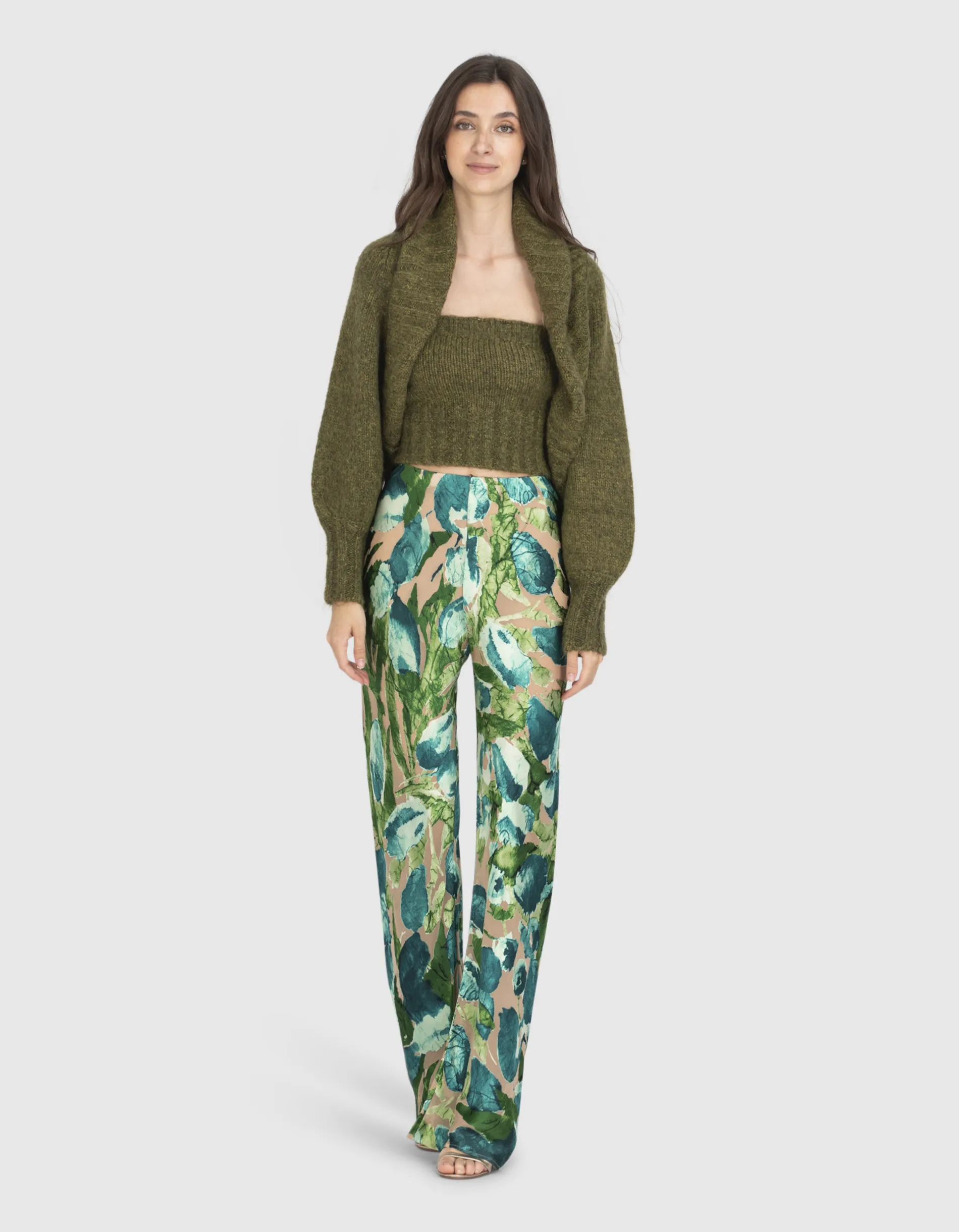Cult Gaia Stacie Seamoss // Gemusterte Seiden-Mix Hose