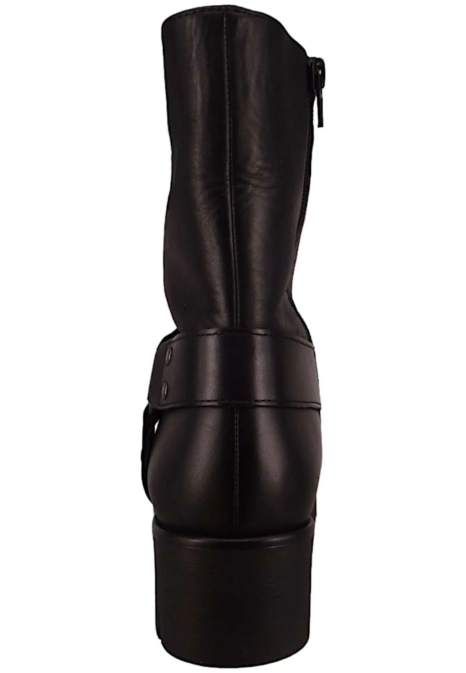 Damen Elegante Stiefelette Biker F-Weite 51.713 Schwarz 27 Schwarz Leder
