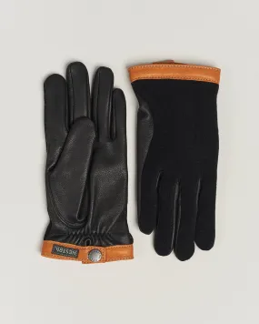 Deerskin Wool Tricot Glove Black/Black