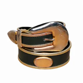 Escada Vintage Ledergürtel mit goldenen Beschlgen