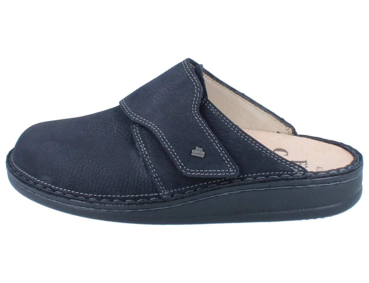 FINN COMFORT Amalfi Herren Clog blau Nubukleder