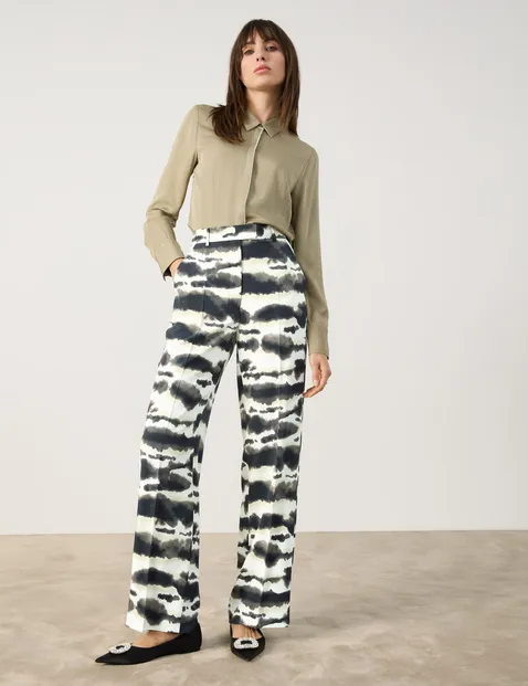 Fließende Hose mit weitem Bein Wideleg