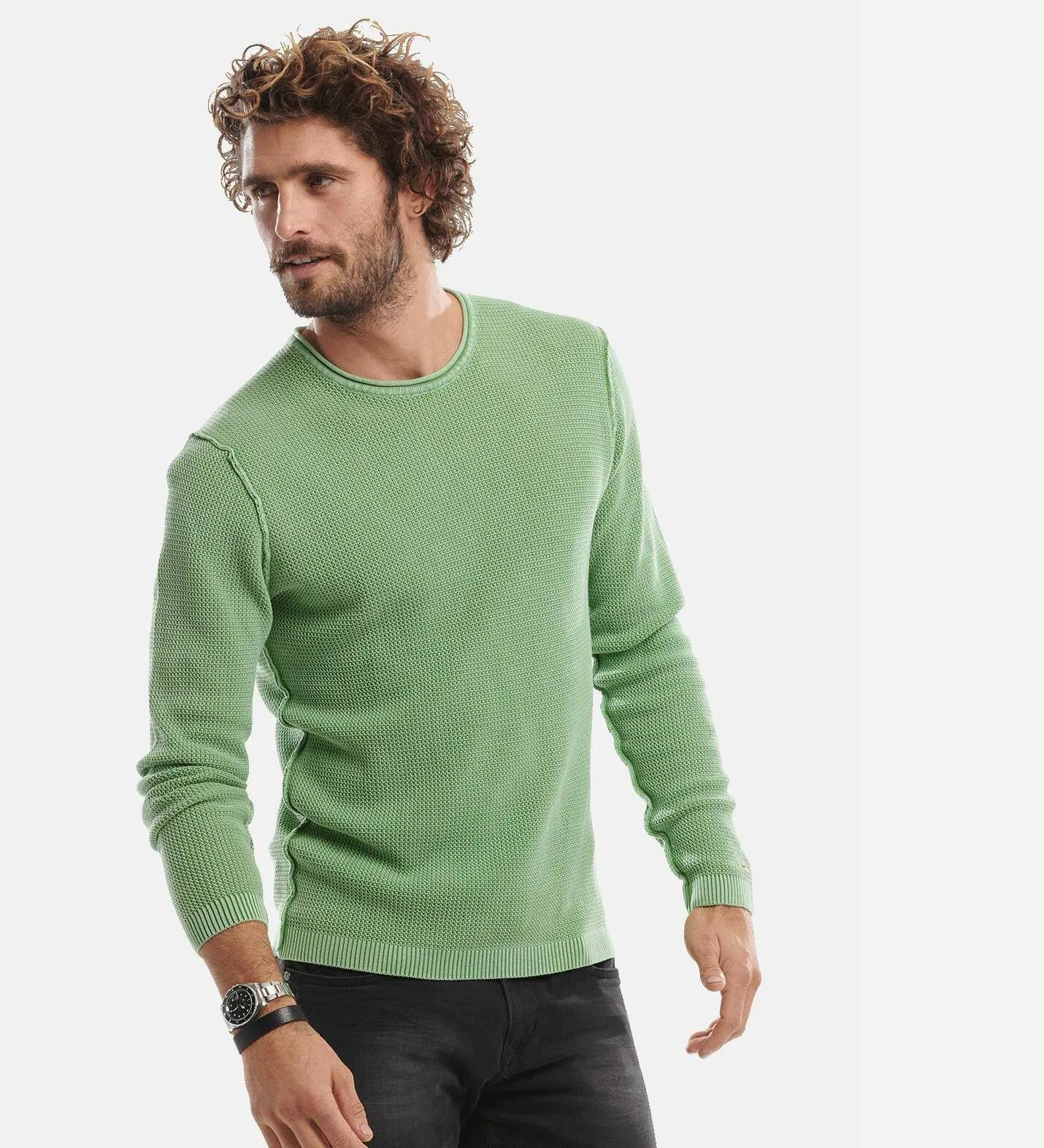 Herren emilio adani Rundhals Pullover in Grün kaufen 30886