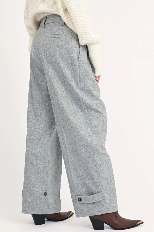 Hose aus Cashmere-Woll-Mix in Hellgrau