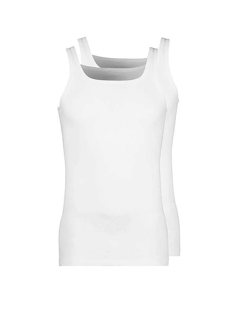 HUBER, Trägershirt - Unterhemd  2-er Pkg. "Duo Line" Feinripp (Weiss)