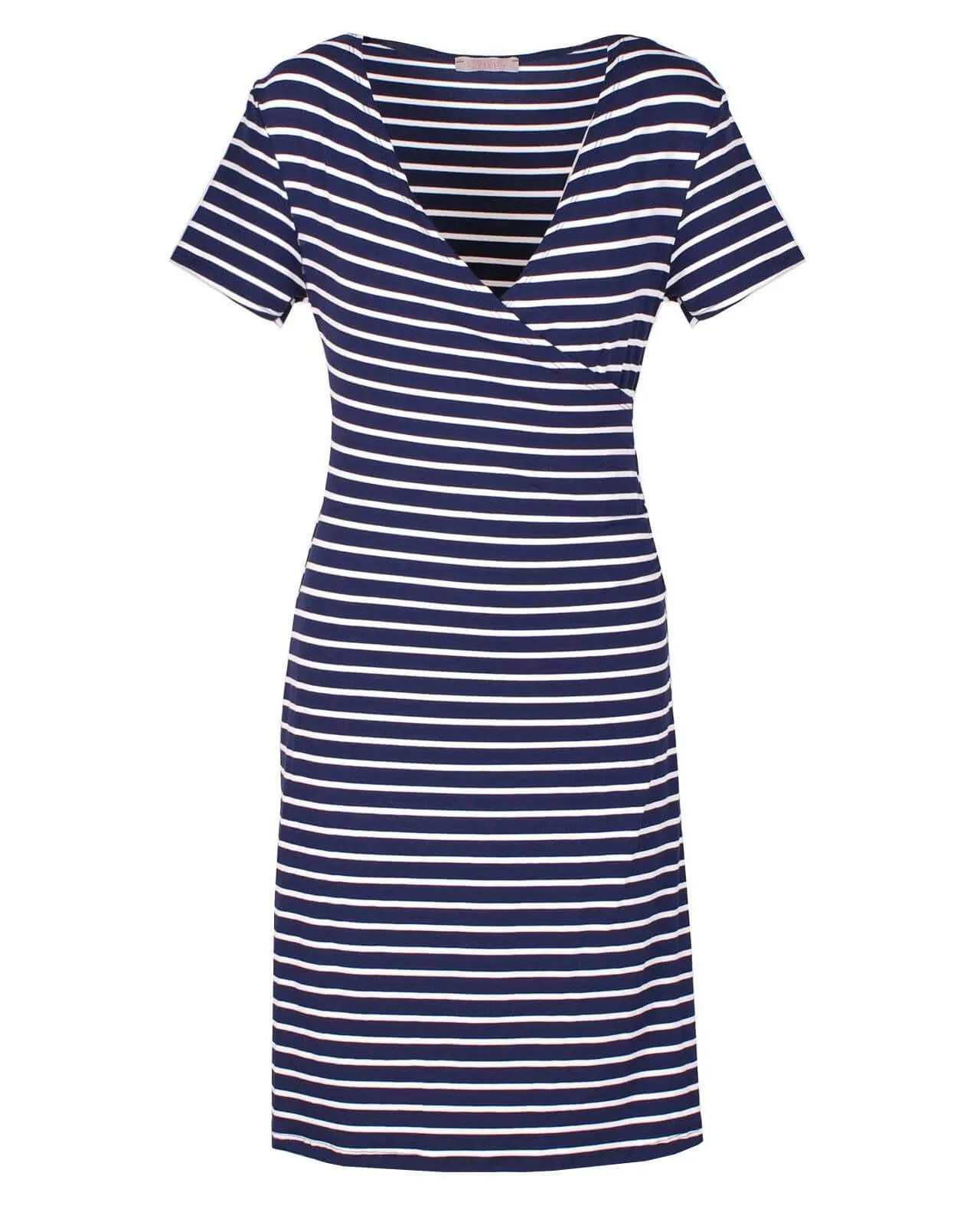 Jerseykleid Wickeloptik für Damen in  gestreift von fashion made in italy