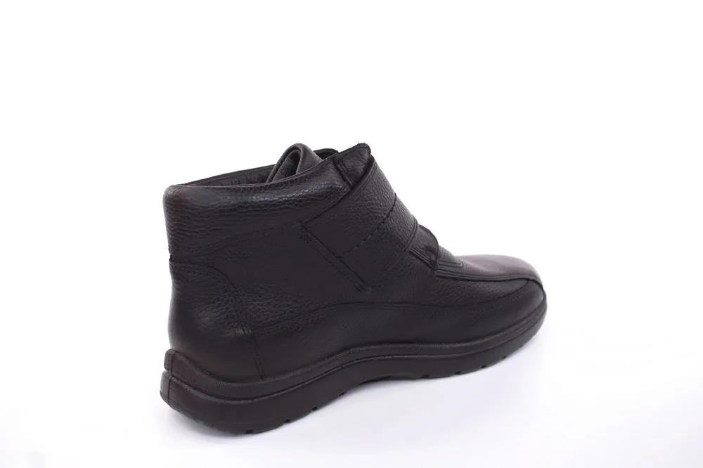 Jomos Herren Stiefelette Leder Lammfell Klettverschluss Comfortwweite H schwarz S22 464503