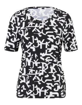 JOY sportswear LOTTA T-Shirt Damen black/white print im Online Shop von kaufen