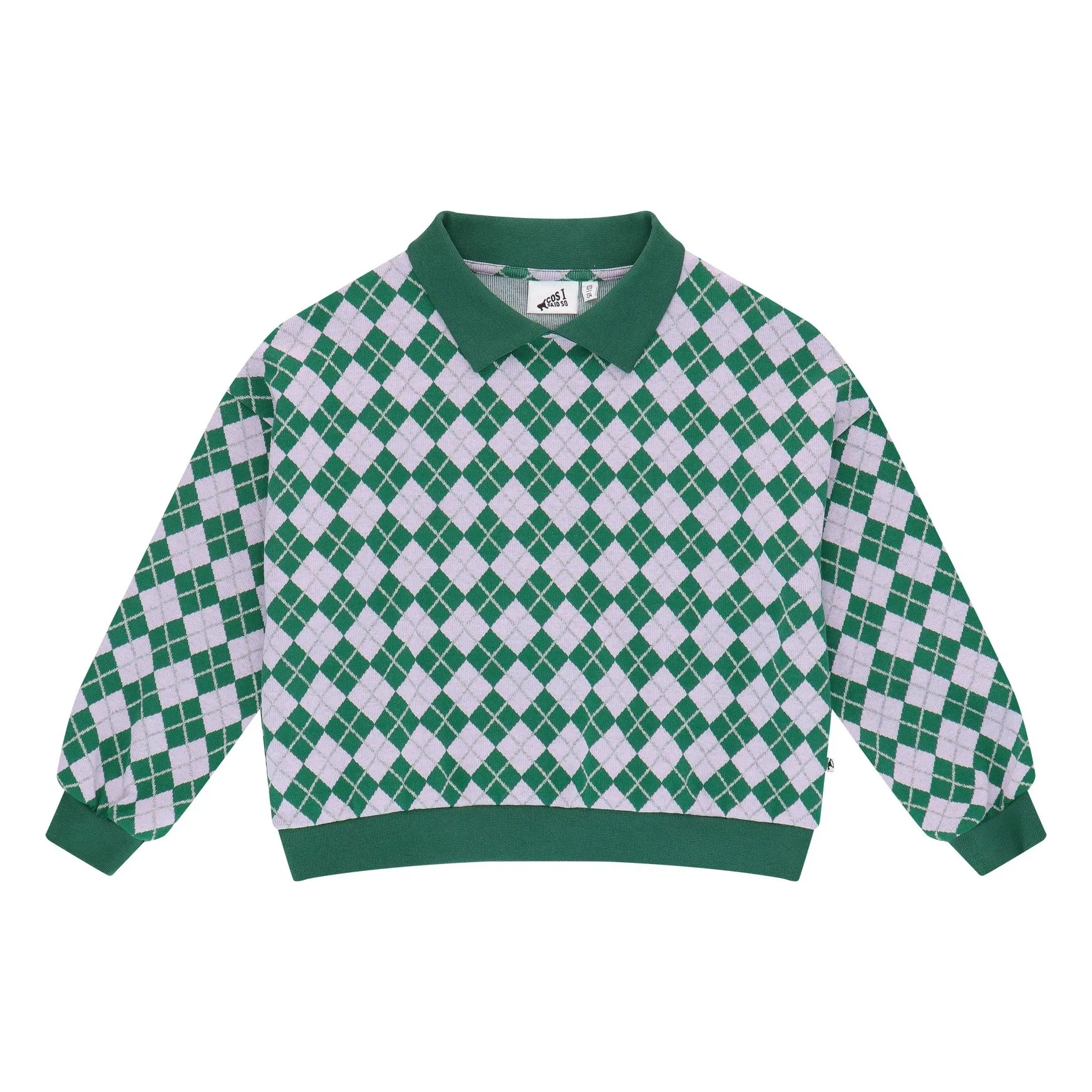 Karierter Pullover | Grün