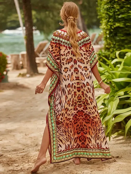 Kopfstück-Boho-Kleid mit Tiermotiv