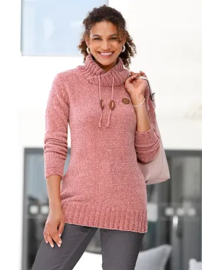 Longpullover in rosenholz