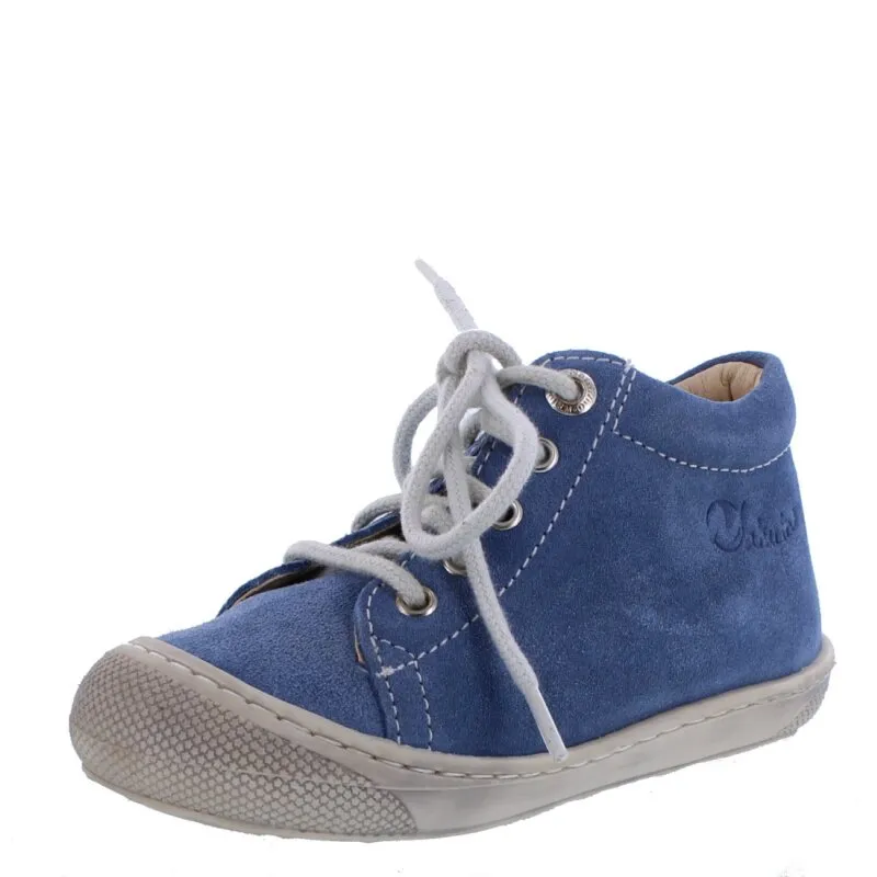 Naturino Halbschuhe Cocoon celeste milk blau Schnürung Velour