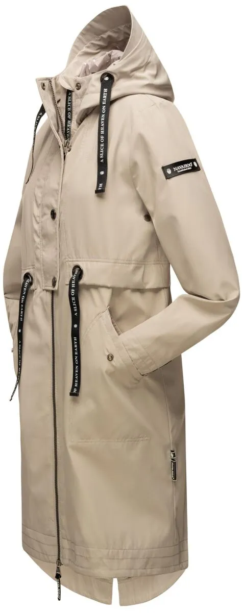 Navahoo Josinaa ladies spring jacket light coat with hood - Brightgray-Gr.S