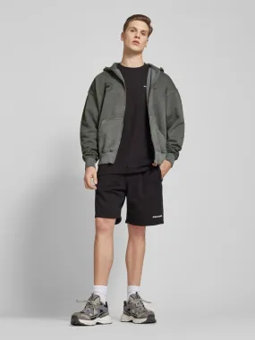 Pegador Oversized Sweatjacke mit Label-Print Modell 'GORDAN' (dunkelgrau) online kaufen