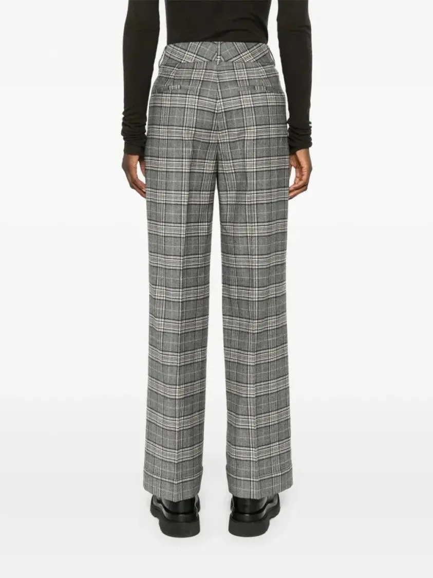   Peserico  Tartan-Check Trousers Grey