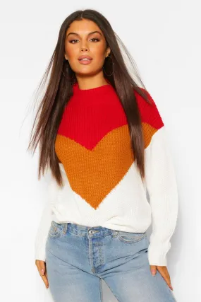 Pullover im Farbblock-Design