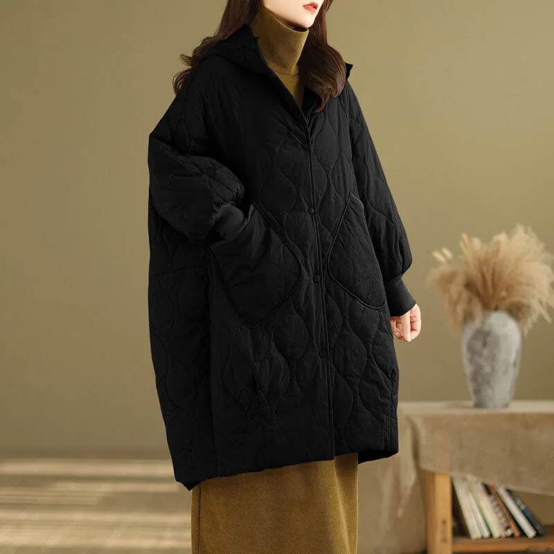 Riona | Damen Oversized Wintermantel mit Wellen-Steppung – Down Coat, 