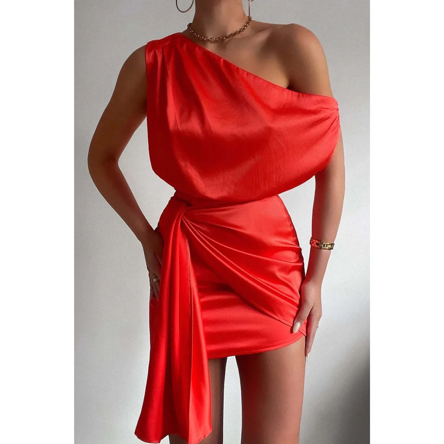 Shoulder Satijnen Jurk van Bohemian Glow