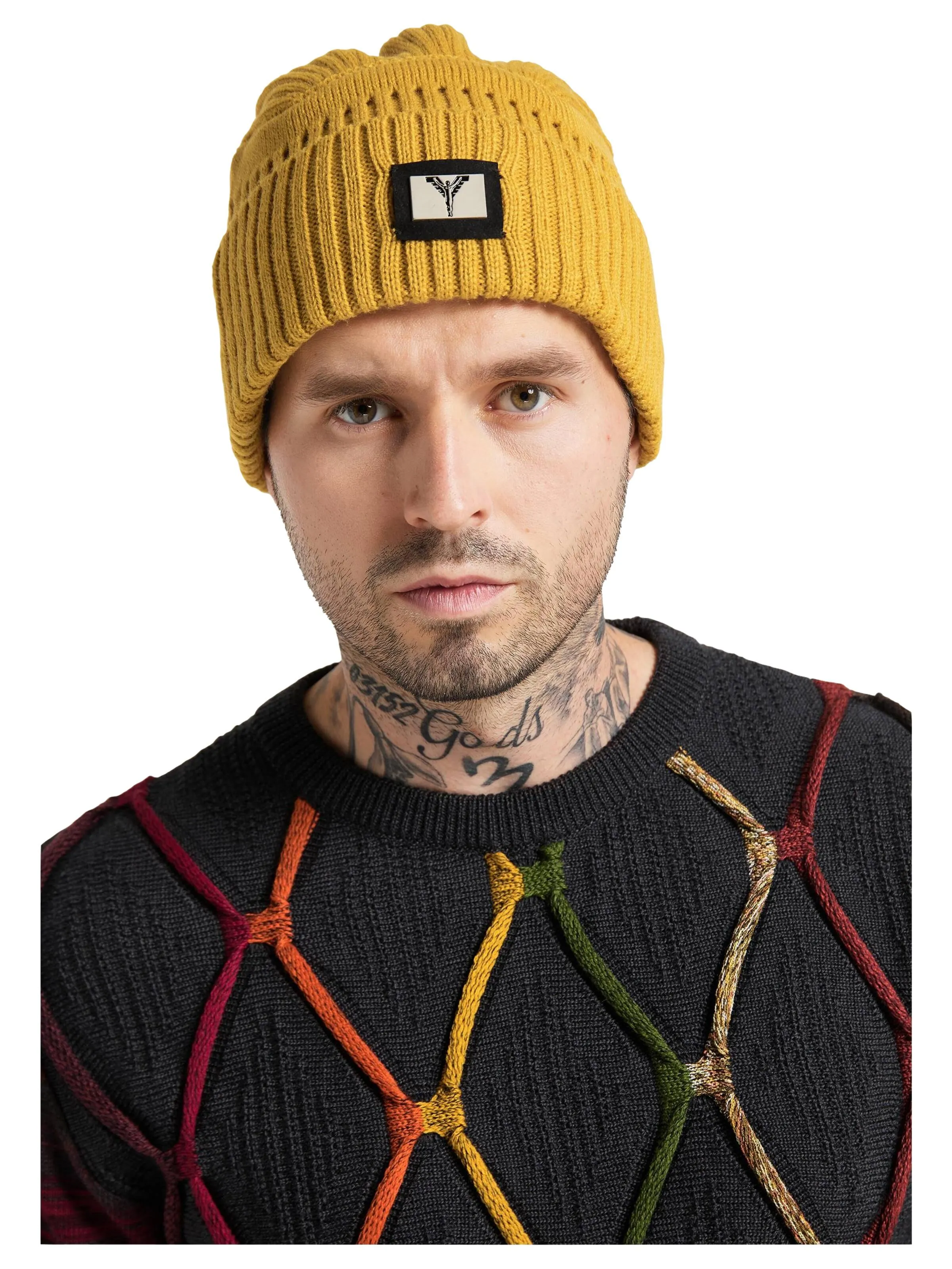 Unifarbene Strickmütze